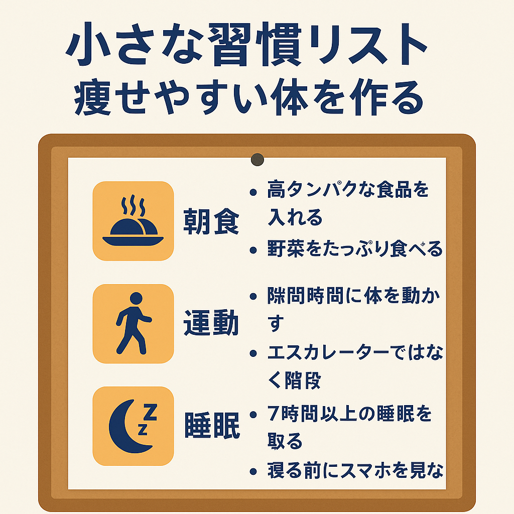 小さな習慣リスト痩せやすい体を作る